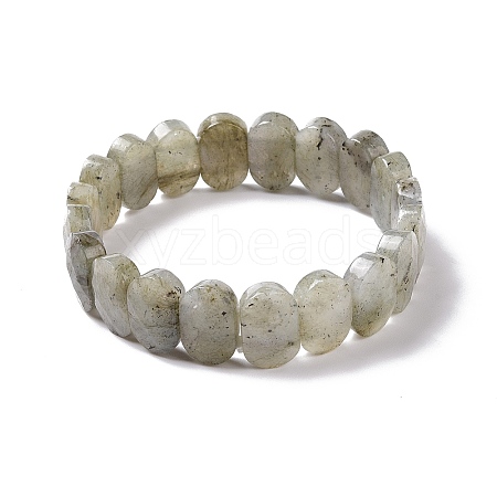 Natural Labradorite Oval Beaded Stretch Bracelet G-E010-01I-1