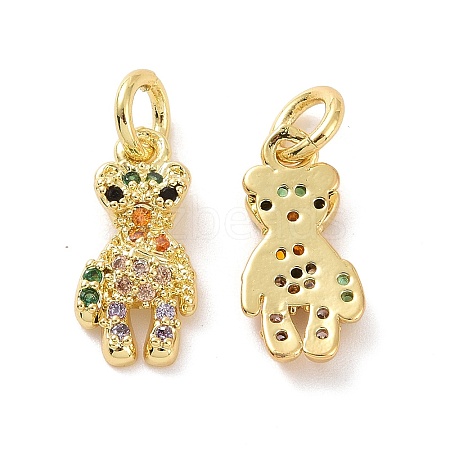 Brass Micro Pave Colorful Cubic Zirconia Charms KK-E068-VF122-1