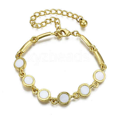 Electroplated Alloy Link Bracelets BJEW-T012-010-RS-1