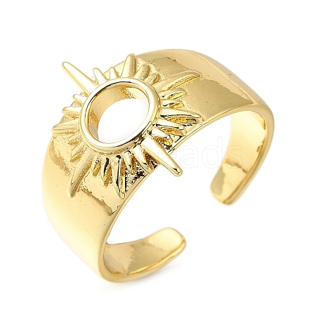 Rack Plating Brass Open Cuff Rings for Women RJEW-M022-25G-1