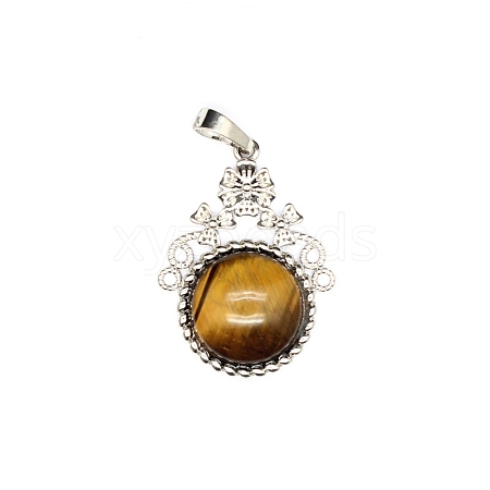 Natural Tiger Eye Pendants PW-WG90859-09-1