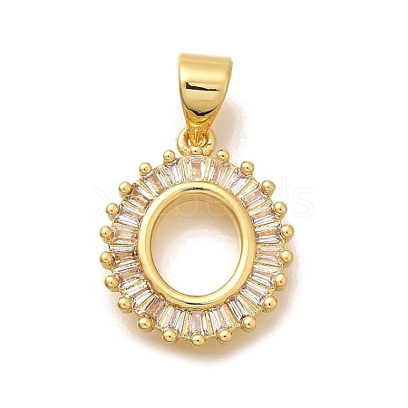 Rack Plating Brass Micro Pave Cubic Zirconia Pendants KK-L226-100G-O-1