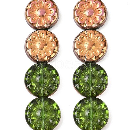 Czech Pressed Glass Beads GLAA-I061-48E-1