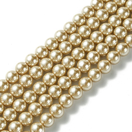 Eco-Friendly  Dyed Glass Pearl Round Beads Strands HY-A002-8mm-RB021-1