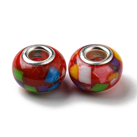 Bohemian Style Resin European Beads RESI-D069-01D-1