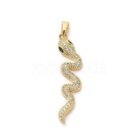 Brass Micro Pave Cubic Zirconia Pendants KK-C108-01C-G-1