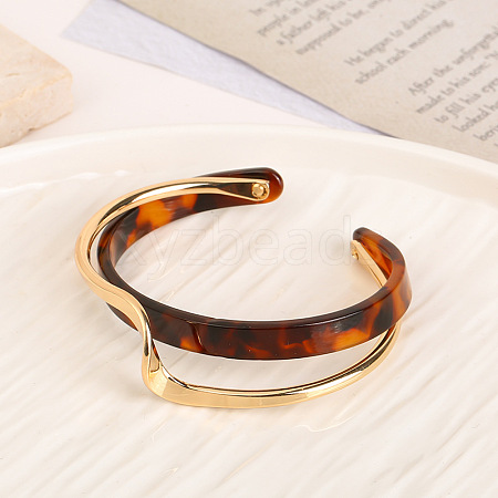 Golden Brass Cuff Bangles for Women WG6F97B-02-1