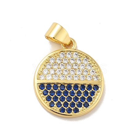 Brass Micro Pave Cubic Zirconia Pendants KK-B059-35G-B-1