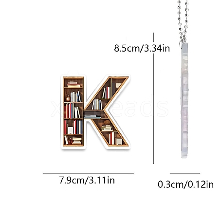 Acrylic Letter Shaped Book Shelf Pendant Decorations PW-WG0114B-11-1