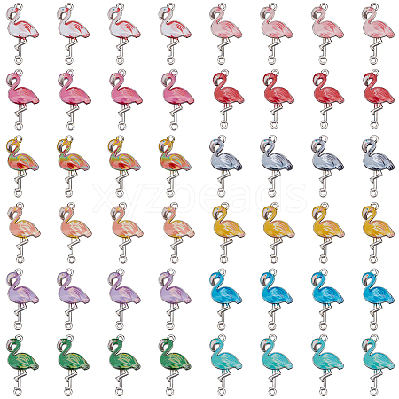   48Pcs 12 Colors Alloy Enamel Connector Charms ENAM-PH0002-23-1