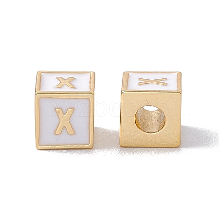 Rack Plating Brass Enamel Beads KK-B060-04G-04X-1