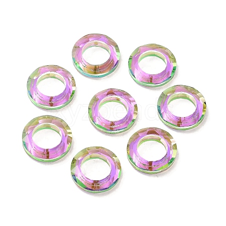 Electroplate Transparent Glass Linking Rings GLAA-F126-01C-1