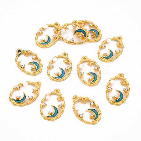 Alloy Enamel Pendants PALLOY-T075-127G-RS-1