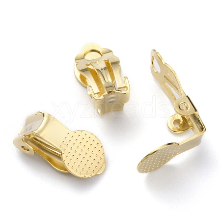 Brass Clip-on Earring Findings X-KK-O131-05G-1