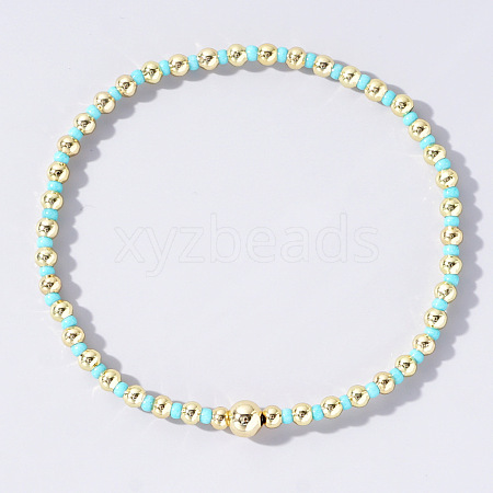 Bohemian Style Seed Beaded & Pearl Stretch Bracelet for Women XY5299-4-1