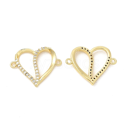 Brass Micro Pave Clear Cubic Zirconia Connector Charms KK-E068-VB049-1