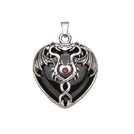 Natural Obsidian Pendants X-PW-WG50940-06-1