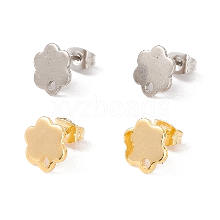 201 Stainless Steel Stud Earring Findings with Hole EJEW-A071-10A-1