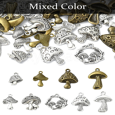 60Pcs 15 Styles Tibetan Style Alloy Pendants TIBEP-YW0001-81-1