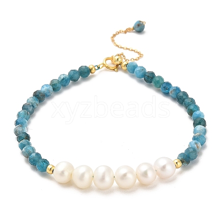 Natural Apatite Bead Bracelets BJEW-E098-19G-1