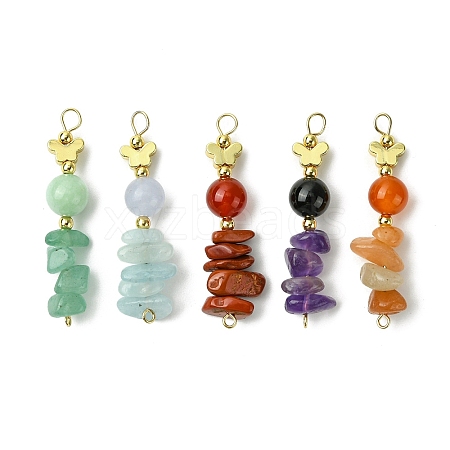 Gemstone Links Connector Charms PALLOY-JF03230-1