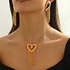 Elegant Zinc Alloy Hollow Heart Tassel Jewelry Set for Women HX7925-2