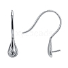 Rhodium Plated Sterling Silver Earring Hooks X-STER-E041-14P-2