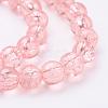1Strand Salmon Transparent Crackle Glass Round Beads Strands X-CCG-Q001-6mm-03-3