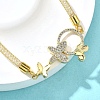 Brass Micro Pave Clear Cubic Zirconia Link Bracelets for Women BJEW-A029-01B-G-3