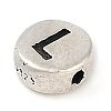 925 Sterling Silver Flat Round with Letter Beads LS-STER-G044-01AS-L-2