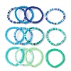 12Pcs 12 Color Polymer Clay Heishi Surfer Stretch Bracelets Set with Plastic Beaded BJEW-JB09547-3