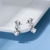 Rhodium Plated 925 Sterling Silver Micro Pave Cubic Zirconia Ear Studs EJEW-P231-08P-3