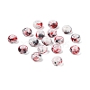 Opaque Spray Painted Glass Beads GLAA-G118-01R-1