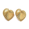 Ion Plating(IP) 304 Stainless Steel Heart Ear Studs for Women EJEW-P234-18G-1