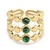 Ion Plating(IP) 304 Stainless Steel Synthetic Malachite Cuff Rings G-Z056-05G-04-2