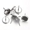 Tarnish Resistant Flat Round Stainless Steel Stud Earring Settings LS-X-STAS-M227-8mm-1