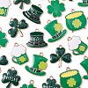 35Pcs 7 Styles Saint Patrick's Day Alloy Enamel Pendants ENAM-CJ0005-45-8