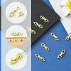 10Pcs Rack Plating Brass Fold Over Clasps KK-SC0006-67G-3