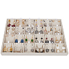 1Pc Linen Jewelry Pendant Necklace Storage Box with 24 Compartments AJEW-SP0001-05-1