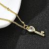 Brass Clear Cubic Zirconia Pendant Necklaces for Women NJEW-A039-02D-G-3