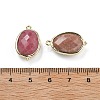 Natural Rhodonite Faceted Oval Connector Charms G-H323-02G-15-2