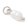 Natural Cultured Freshwater Pearl Potato Charms with Brass Jump Rings PALLOY-JF04176-02-4