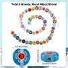 3 Strands Flat Round Handmade Millefiori Glass Beads Strands LAMP-LT0001-15B-2