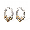 Two Tone 304 Stainless Steel Ring Hoop Earrings WGF6457-03-1