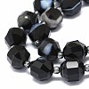 Natural Black Onyx Beads Strands G-O201B-52B-2