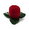 Flocking Plastic Rose Finger Ring Boxes CON-C015-01A-1