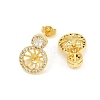 Brass Micro Pave Cubic Zirconia Stud Earring Findings CU-CBAA5EE-02G-2