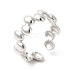304 Stainless Steel Oval Wrap Open Cuff Ring for Women RJEW-E063-15P-01-1