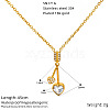 304 Stainless Steel Pave Clear Cubic Zirconia Pendant Necklaces for Women WG4D1A8-03-1