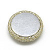 Pearly Lustre Cloth Fabric Covered Cabochons WOVE-S084-07C-3